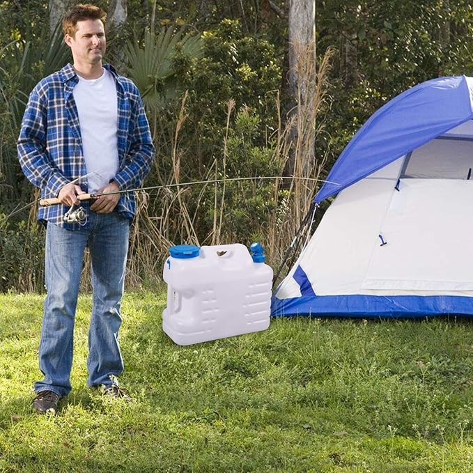 5 Gallon/18.5L Water Container with Spigot, Portable BPA Free Water Jug, Multifunction Water Tank for Camping Outdoor Hiking Picnic Supplies, Emergency Stroage