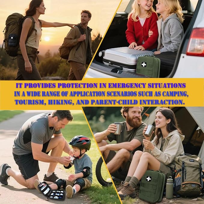 First Aid Kit EMT Medical IFAK Pouch, Molle Tactical Med Emergency Trauma Bag for Camping Home Car Hiking Hunting (Olive Drab)