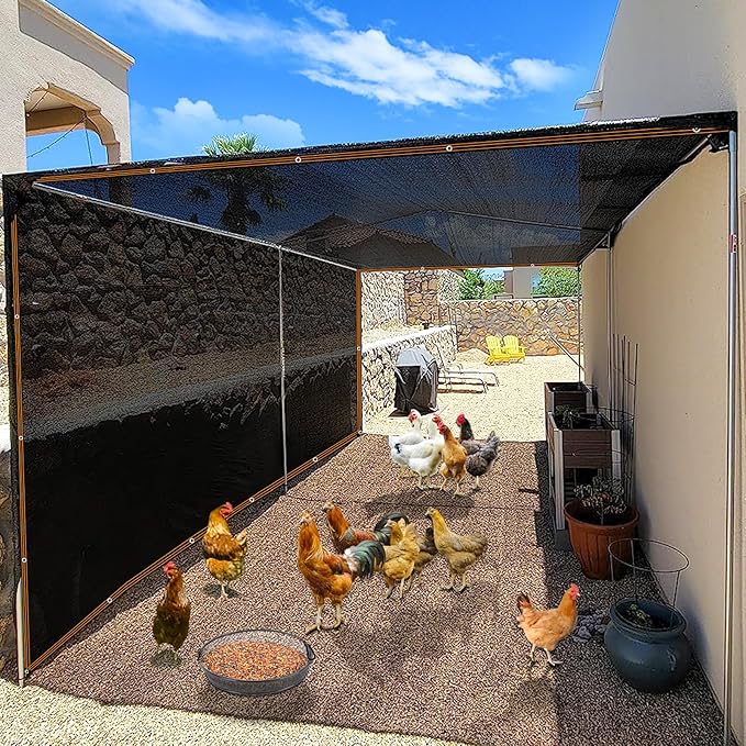 90% Shade Cloth - For Garden Plant, Outdoor Black Shades Cover with Grommets, Pergola, Patio, Greenhouse, Chicken Coop