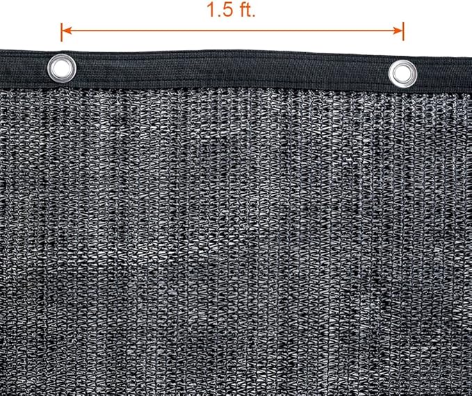 Agfabric 70% 10X 16ft Sunblock Shade Cloth with Grommets for Garden Patio, Black