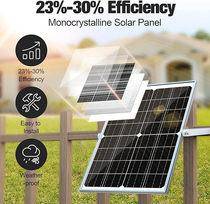 SOLPERK 25W 12V Solar Battery Charger, Waterpoof Solar Panel Kit with Energy Saving Controller for Car RV Trailer Marine Boat Motorcycle Truck Tractor Etc