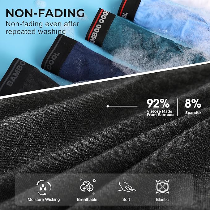 BAMBOO COOL Mens Breathable Soft Underwear Open-fly Classic Briefs, Tag-free