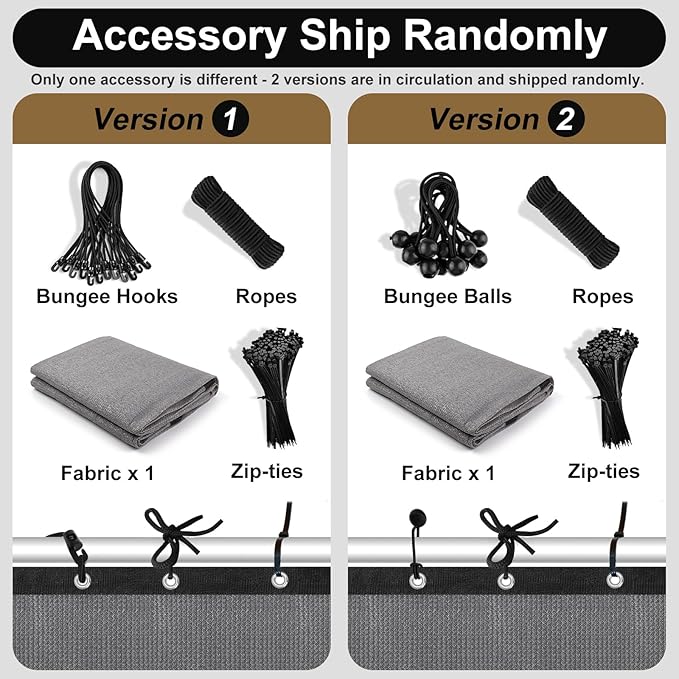 Artpuch 90% Sun Shade Cloth, 6 x 12 FT Pergola Shade Cover Canopy with Grommets, Sun Screen Fabric Tarp for Patio, Outdoor, Garden, Backyard, Light Grey