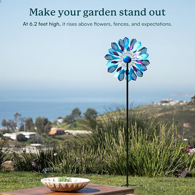 Garden Wind Spinners Outdoor, Metal Yard Spinner, Large Wind Spinner, Gift for Family Friends(84'' H x 24'' W)