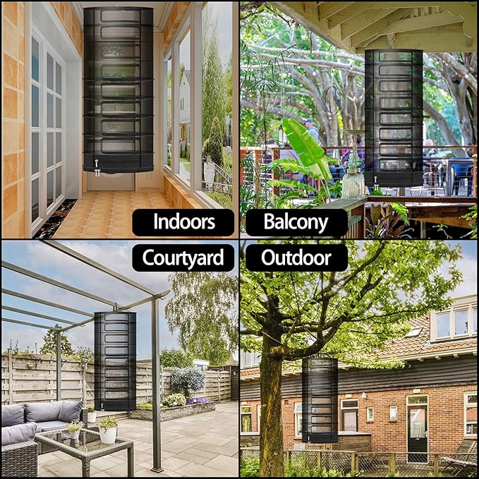 Herb Drying Rack Hanging Mesh Net，Medium 4+1 Layer Plant Drying Rack with Door-Type Zipper & Closed Storage Compartment for Folding Basket Dryer Fit in Grow Tents、Garden Outdoor