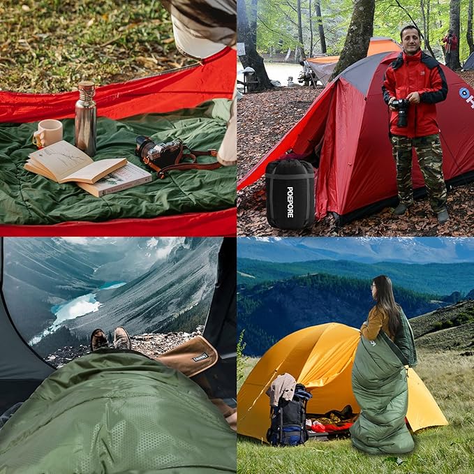 Flannel Sleeping Bag Cotton 0 Degree Cold Weather for Adults XXL Sleeping Bag 4 Season Big and Tall with Compression Sack