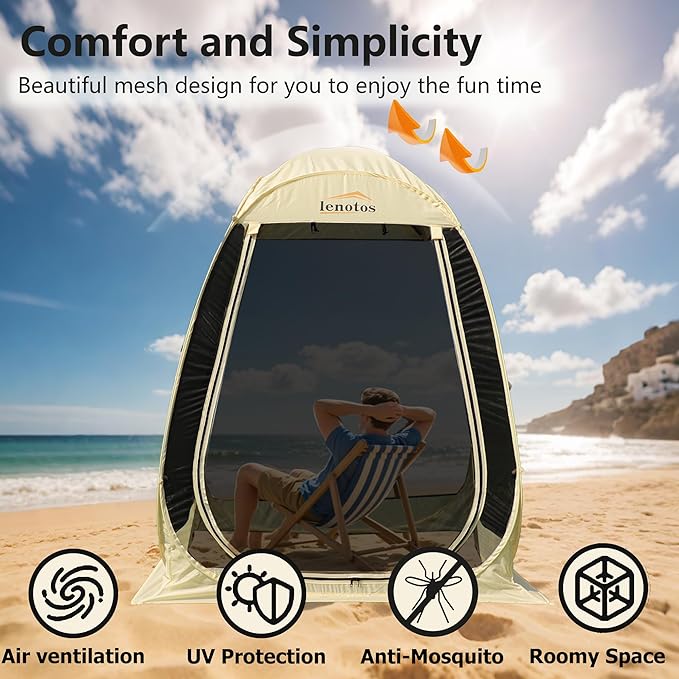 Pop Up Screen House, 6'x6' Outdoor Screen Tent for Camping, Screened Gazebo with Mosquito Netting, Carry Bag