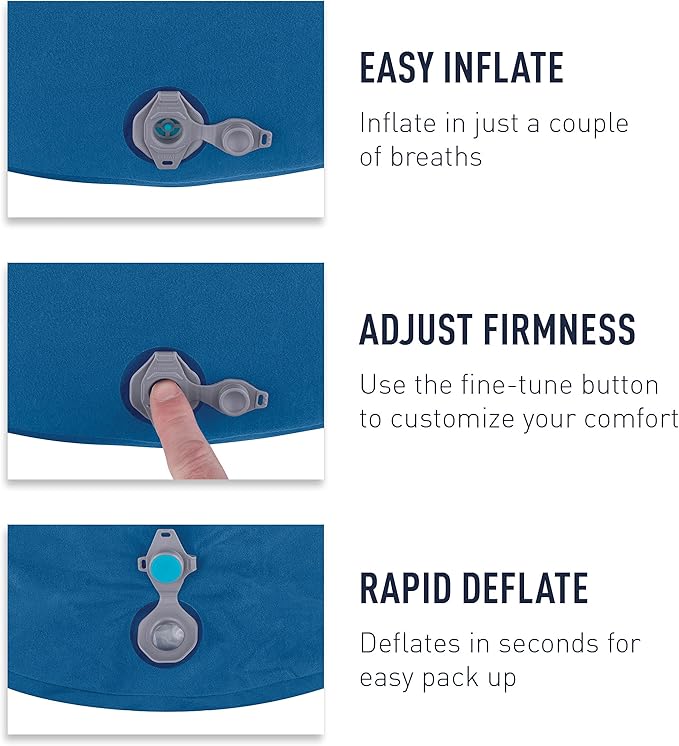 Sea to Summit Aeros Premium Inflatable Travel Pillow, Large (16.5 x 11), Magenta