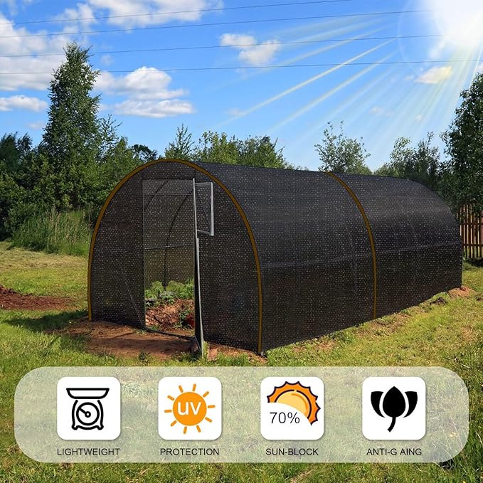 Shade Cloth for Garden 70% Mesh Tarp with Grommets for Plants Greenhouse Cover 6X3FT Outdoor Sunblock Neting for Patio Pergola Deck Sturdy and Breathable Fabric Net