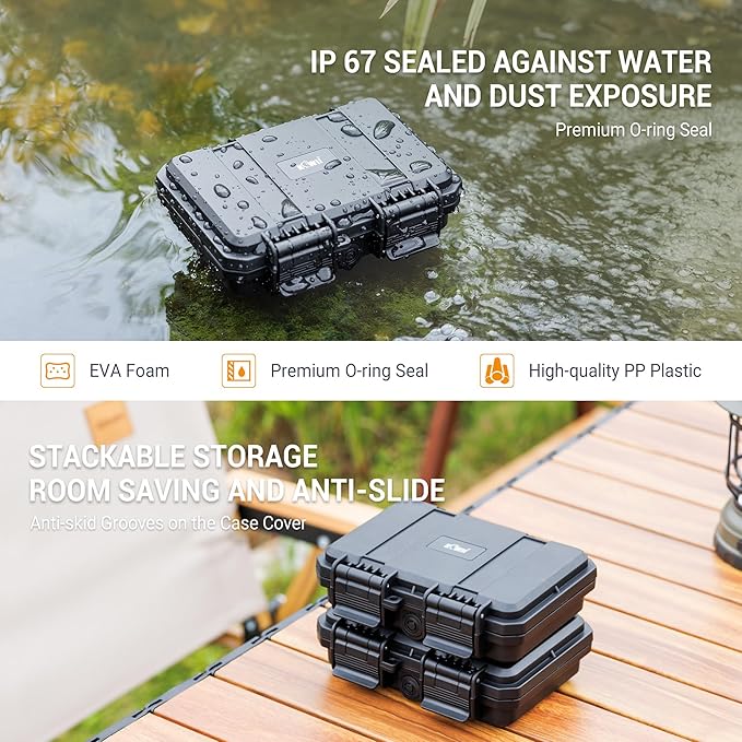 24 Slots CR2 CR123 CR123A Lithium Battery Organizer Case, IP67 Waterproof Hard Case for CR17345/CR16340/CR18350/CR15270(CR2) Explosionproof Batteries Storage Holder for Household Outdoor Camping