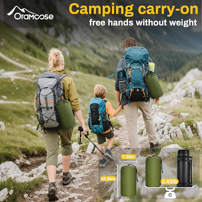 Double Sleeping Pad, Extra Thick 6 Inch Sleeping Pad for Camping 2 Person with Built-in Pillow & Foot Pump Ultralight Compact Inflatable Camping Mat for Backpacking Hiking Travel Tent Camp Gear Gifts