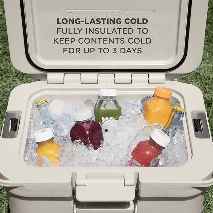 Coleman Pro Heavy-Duty, Desert Sand, 25qt Ultra-Light Premium Hard Cooler, Extra-Thick Insulation Keeps Ice up to 3 Days, 36-Can Capacity