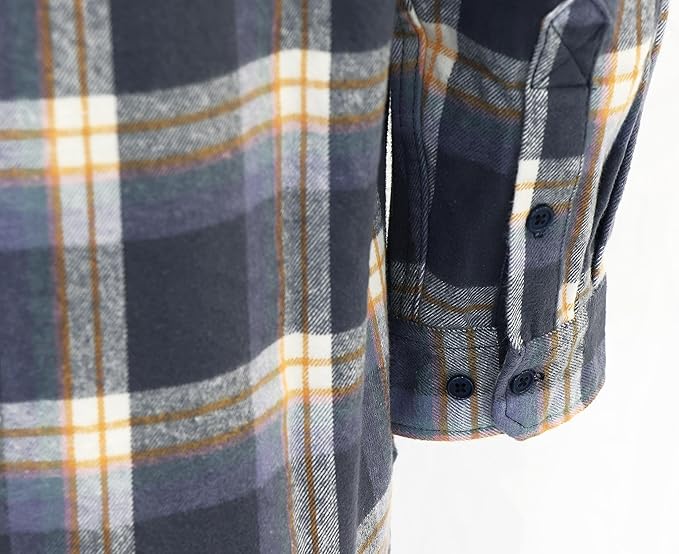 BOCOMAL FR Shirts for Men Welding Shirt Plaid 8.5oz Heavyweight Fire Retardant/Flame Resistant Welding Jacket