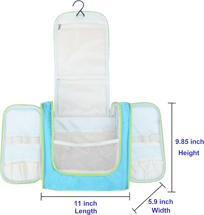 Hanging Toiletry Bag Extra Large Capacity | Premium Travel Organizer Bags For Men And Women | Durable Waterproof Nylon Bathroom, Shower, Makeup Bag For Toiletries, Cosmetics, Brushes