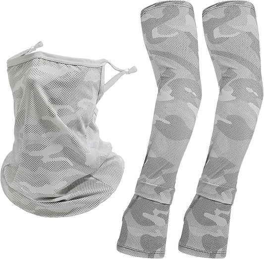 Grey UV Sun Protection Arm Sleeves for Men Women Teenager, Fishing Cycling Driving Ice Silk Cooling Arm Sleeves