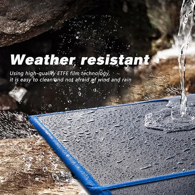 ATEM POWER 300W Portable Solar Panel, Foldable Solar Panel HPBC Chip, 20A MPPT Charger Controller 5V USB Output for 12/24V Battery/Power Station Outdoor Camper RV Hiking Durable Anti Cracking Coating