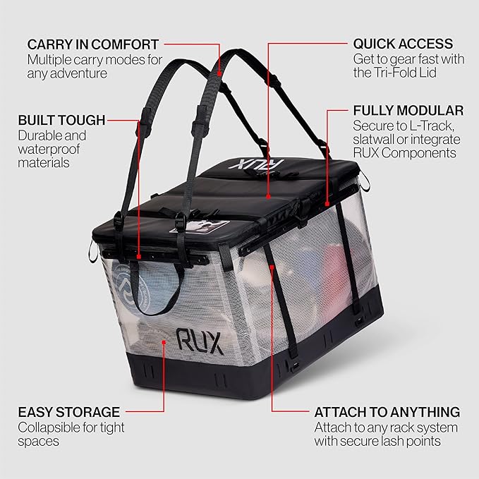 70L Collapsible Gear Box (Clear) - Modular Adventure Storage Solution For Camping Storage, Overlanding, Off-road And Van Life - Weatherproof, Durable and Multifunctional