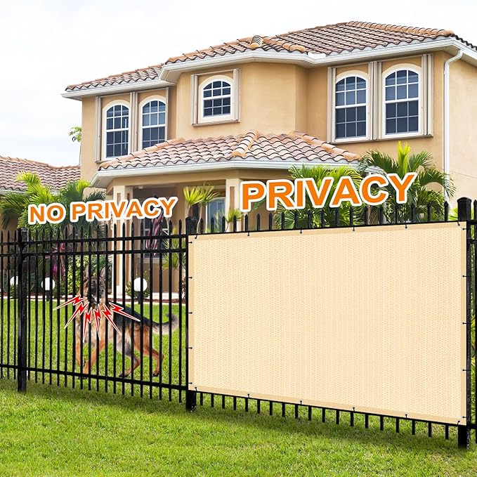 Artpuch 90% Sun Shade Cloth, 8 x 12 FT Pergola Shade Cover Canopy with Grommets, Sun Screen Fabric Tarp for Patio, Outdoor, Garden, Backyard, Wheat