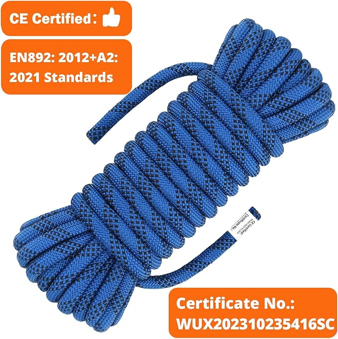 AOLEBA 10.5 mm Static Climbing Rope 10M(32ft) 20M(64ft) 30M(96ft) 50M(160ft) 70M(230ft) Outdoor Rock Climbing Rope, Escape Rope Ice Climbing Equipment Fire Rescue Parachute Rope