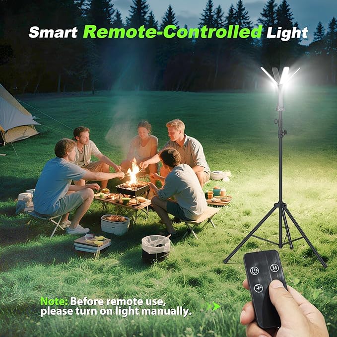 Camping Lights with Remote & Stand 8.2 Ft,14000 mAh Rechargeable Camping Lantern Tent Light, 6000 Lumen Magnetic Work Light,Portable Outdoor Light for Hiking,Camping,Emergency,Power Outages
