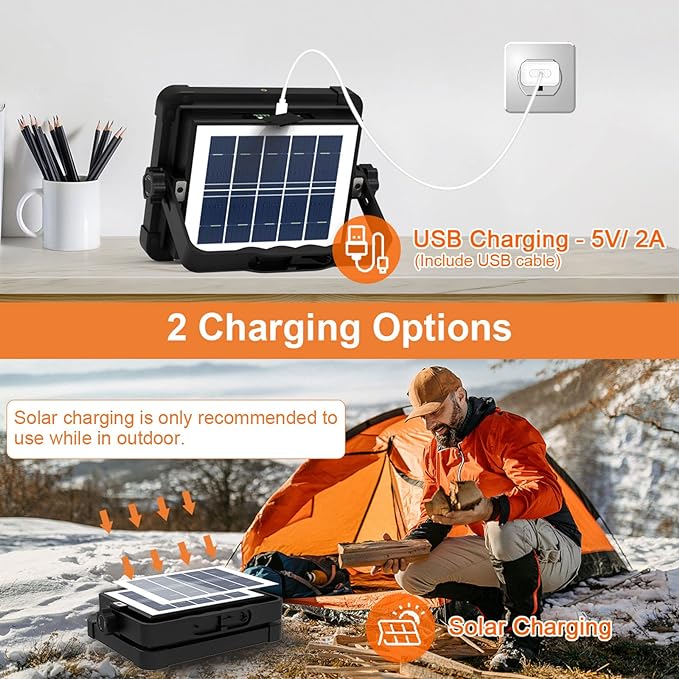 ERAY Rechargeable LED Work Light with Remote Control,15000mAh Battery 10000 LM Worklight, Portable Solar Camping Lights, IP66 4 Lighting Modes Work Lights for Outdoor Emergency Building Car Repairing