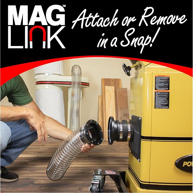 4" Magnetic Dust Collection Fittings Super Pack for Dust Collectors, Quickly Connect Hose to Machinery Ports