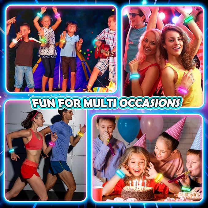 14/7 PCS LED Glow Bracelets, LED Light Up Bracelets for Kids Adults,Glow in The Dark Party Favors Supplies for Night Events, Concerts Rave Sports Accessories...