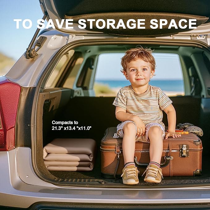 Twin Size Air Mattress Inflatable Sofa，Double Inflatable Chair for Adults-Flodable Blow Up Couch Lounger-Portable Air Sofa for Indoor Living/Tent Camping/Outdoor Activitie（Cream）