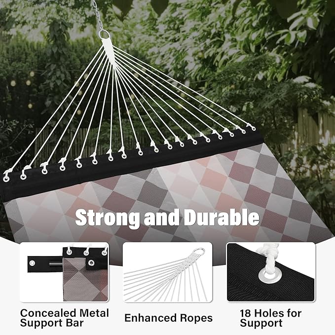 Patio Watcher 13 FT Quick Dry Textilene Hammock - Outdoor Double Hammock - Heavy Duty Hammocks for Outside - 450 lbs Capacity - Rhomb