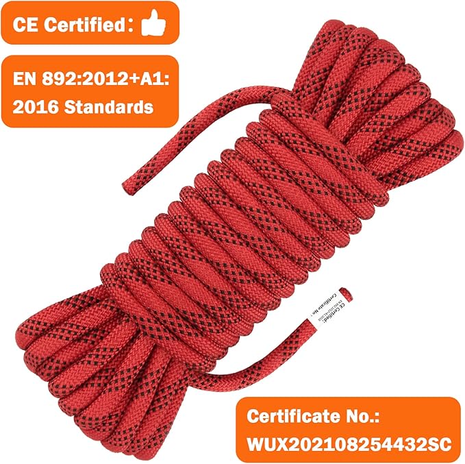 AOLEBA 10.5 mm Static Climbing Rope 10M(32ft) 20M(64ft) 30M(96ft) 50M(160ft) 70M(230ft) Outdoor Rock Climbing Rope, Escape Rope Ice Climbing Equipment Fire Rescue Parachute Rope