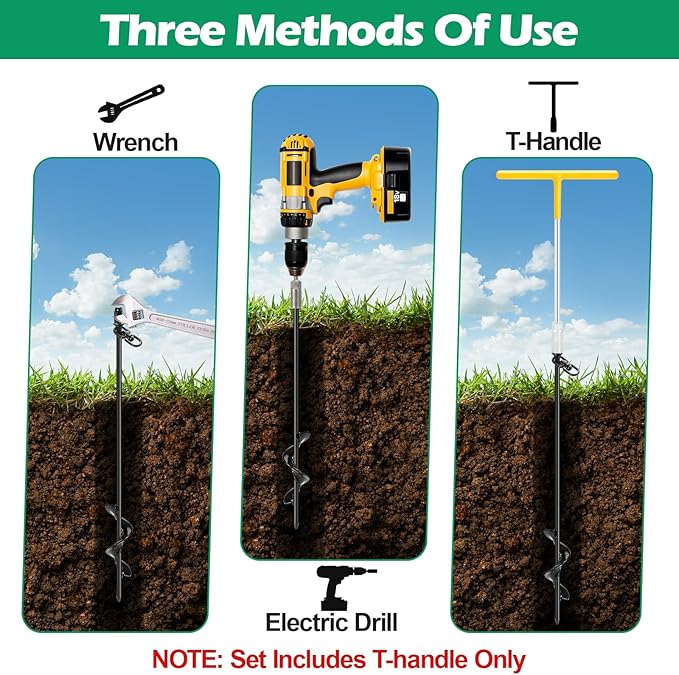 Tent Stake Heavy Duty Kit for High Winds, 4 Pack 17.7" Ground Anchors Screw-in, with Retractable Tie-Down Straps Ropes, Earth Anchors Kit for Campers, Temporary Tents, RV, Awning, Gazebos,Carport