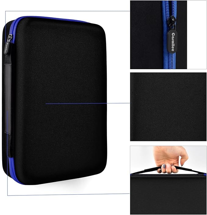 casmilee Storage Case & Battery Organizer with Tester for 162+ AA AAA 4A C D 9V 3V Lithium LR44 CR2 CR123 CR1632 CR2032 18650 Button - Batteries Not Included Blue