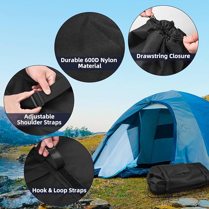 Xxerciz Storage Bag for Coleman Sundome Camping Tent, Foldable Travel Tent Carry Bag Relpacement Bag with Adjustable Shoulder Strap and Pouch for Camping Hiking Fishing 35 inches