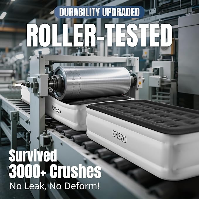 Twin Air Mattress with Built-in Pump, 18" Top Inflatable Mattress with Waterproof Flocking Fabric, Three-Minute Quick-Inflatable Bed. Portable Blow Up Mattress for Home, Outdoor and Guests