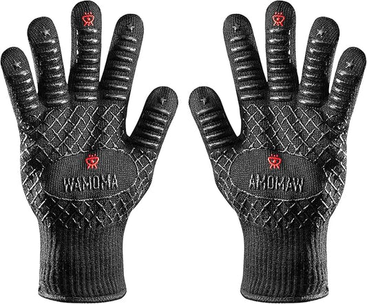 Small Heat Resistant Grilling Gloves for Women - Heat & Fire Proof Gloves for BBQ with Silicone & Cotton Lining | Barbeque, Kitchen, Baking, Oven Gloves for Meat Handling