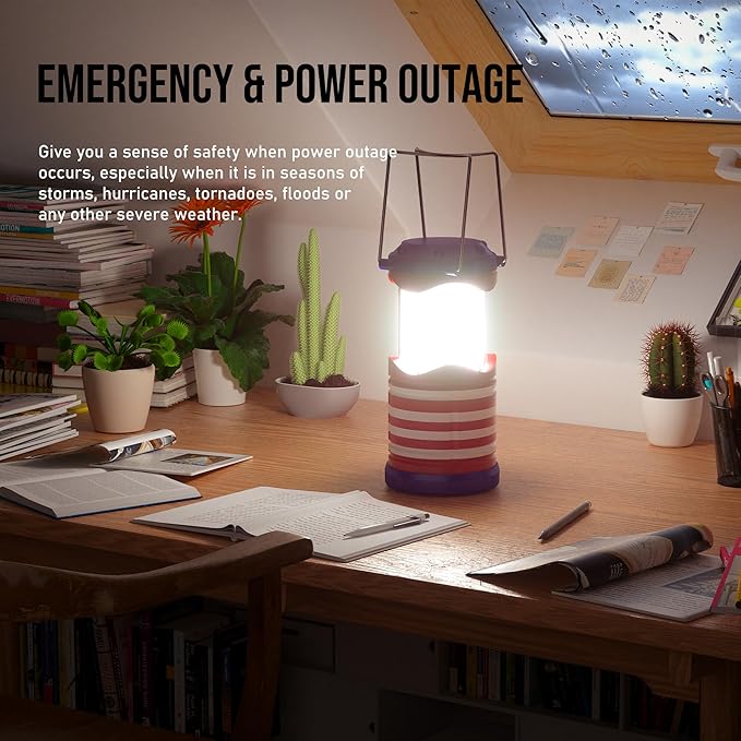 Lichamp LED Camping Lantern, 4 Pack Battery Powered Flashlight for Power Outages, Portable Collapsible Hanging Light Essential for Home, Outdoor, Emergency Lamp Survival Kit Gear for Hurricane, C2