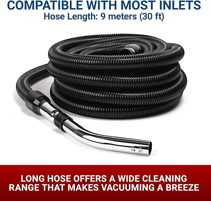 Broan-nutone 550 Air watts Residential Central Vacuum System with Standard Tool Set Accessories for Cleaning Floors, Carpets, Furniture, or Any Surfaces - Anti-Vibration, Powerful Suction