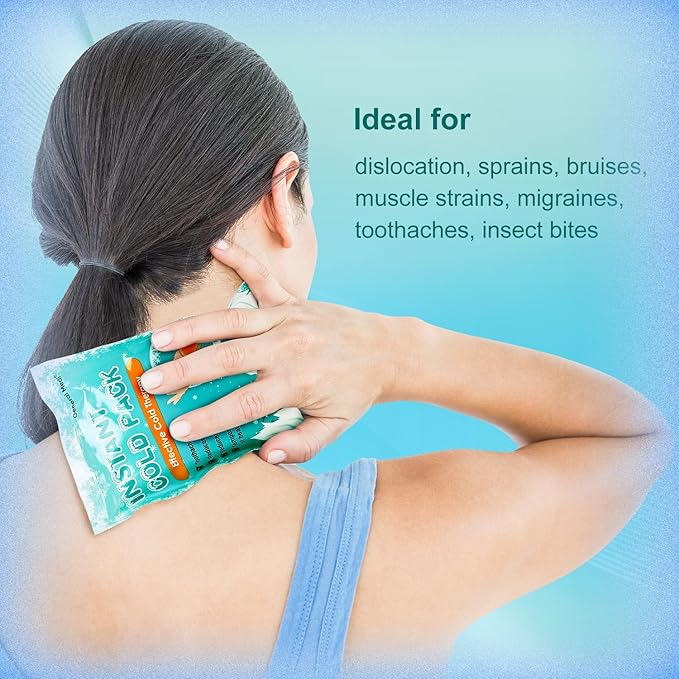 General Medi Instant Ice Cold Pack (4”x 5.5”) – 100 Packs Disposable Cold Therapy Ice Packs for Pain Relief, Swelling, Inflammation, Sprains, Toothache – for Athletes & Outdoor Activities