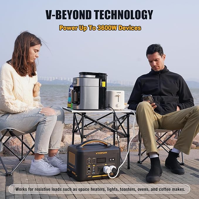 VTOMAN Jump 1800 Portable Power Station with 110W Solar Panel, 1800W/1548Wh LiFePO4 Battery Solar Generator with 1800W Constant-Power, PD 100W Type-C, Capacity Expandable for Camping, Home Backup