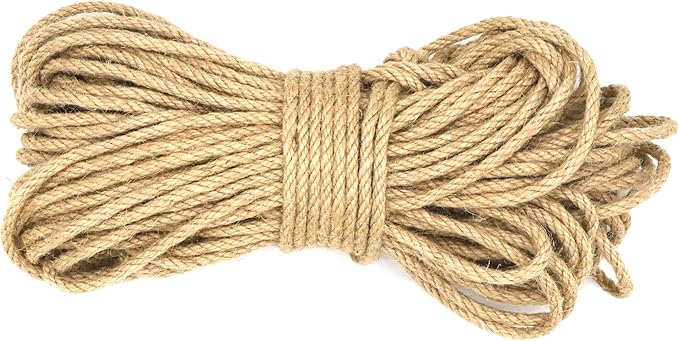 6mm x 200 Feet Natural Jute Rope, Twine for Gardening Tomato Climbing Plant Tie Floristry Crafts Gift Wrapping Packing Decor