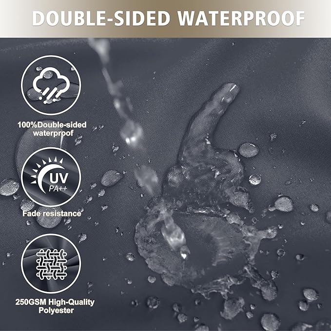 24x24 Inch Outdoor Cushions for Patio Furniture Set of 2, Waterproof Outdoor Chair Cushions w/Fade-Resistant, Removable & Machine-Washable Covers, Deep Seat Sofa/Couch Pads Replacement, Dark Grey