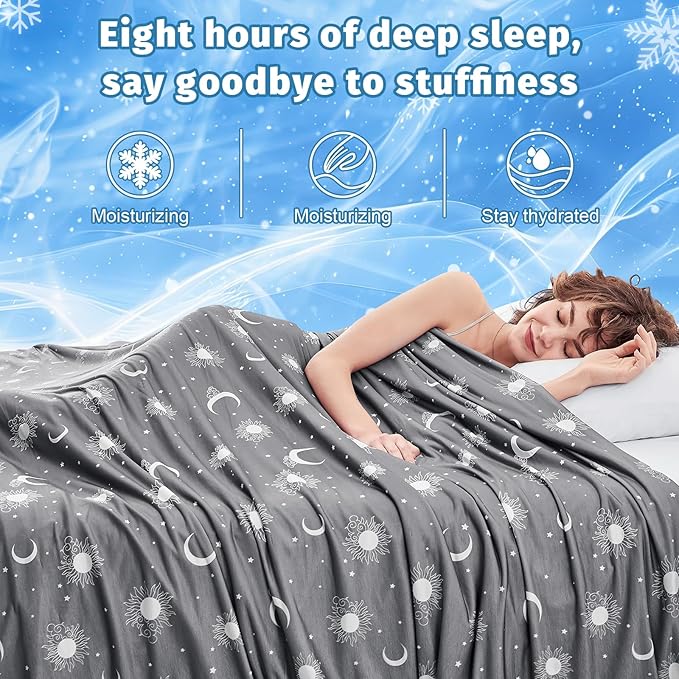 inhand Cooling Blanket King Size (90"x108") - Cooled Blankets for Hot Sleepers Lightweight Breathable Summer Blanket for Sleeping Night Sweats to Keep Cool in The Heat -Dark Grey-Sky
