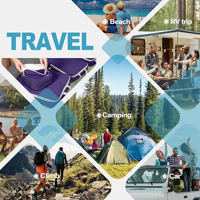 Gonex Compression Packing Cubes, 3pcs/4pcs Expandable Storage Travel Luggage Bags Organizers