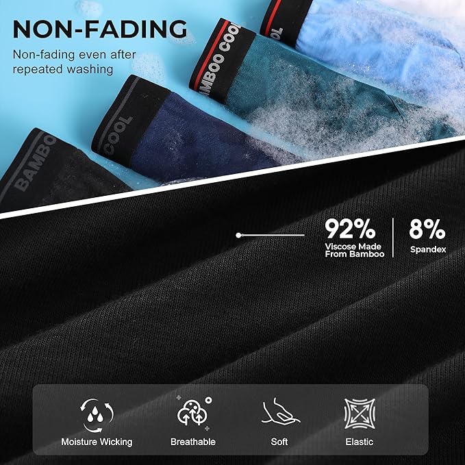 BAMBOO COOL Mens Breathable Soft Underwear Open-fly Classic Briefs, Tag-free