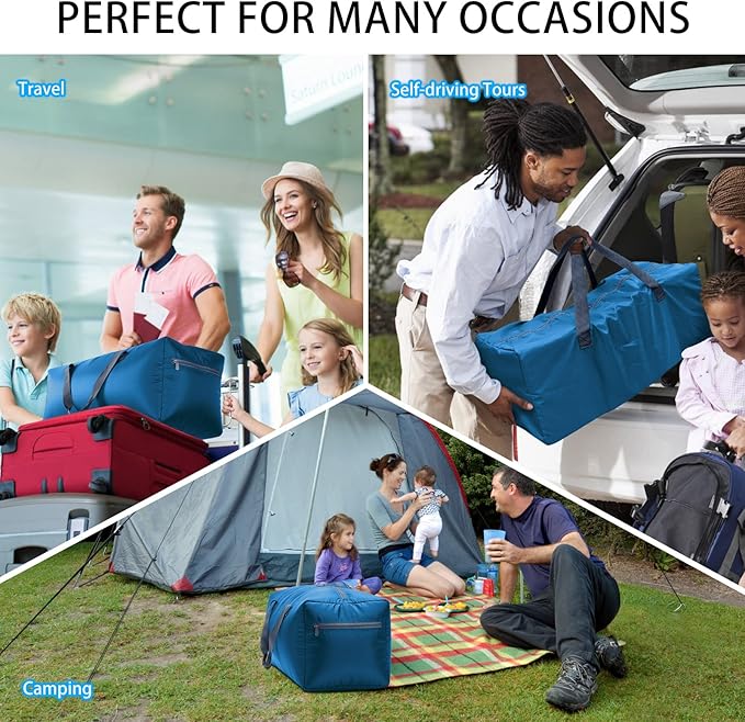 2 Packs Foldable Duffel Bag 30" / 75L Lightweight with Water Rresistant for Travel