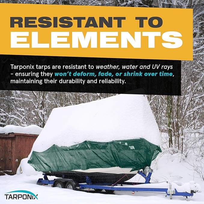 10' x 20' Dual-Sided Heavy-Duty Tarp – 10 Mil Tear-Resistant Green & Black Cover with Reinforced Edges and Anti-Rust Grommets