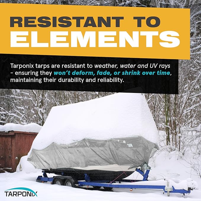 6' x 8' Dual-Sided Heavy-Duty Tarp – 10 Mil Tear-Resistant Silver & Black Cover with Reinforced Edges and Anti-Rust Grommets
