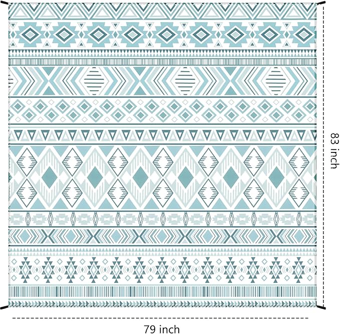 Beach Blanket Waterproof Sandproof Beach Mat 79" X 83"/10'x9'for 2-8 Adults Quick Drying Outdoor Picnic Mat Beach Accessories for Travel, Camping, Hiking