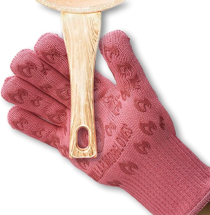 Oven Gloves 932°F Extreme Heat & Cut Resistant Oven Mitts with Fingers for BBQ, Cooking, Grilling, Baking – Accessory for Smoker, Cast Iron, Fire Pit, Camping, Fireplace and More