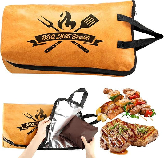 BBQ Blanket for Resting Meat, Barbecue Tool, Dad Gifts for Fathers Day, Meat Resting Blanket, Meat Resting Bag with Wide Mouth for Large Brisket/Beef/Turkeys, Gifts for Men (BBQ Blanket 22in)